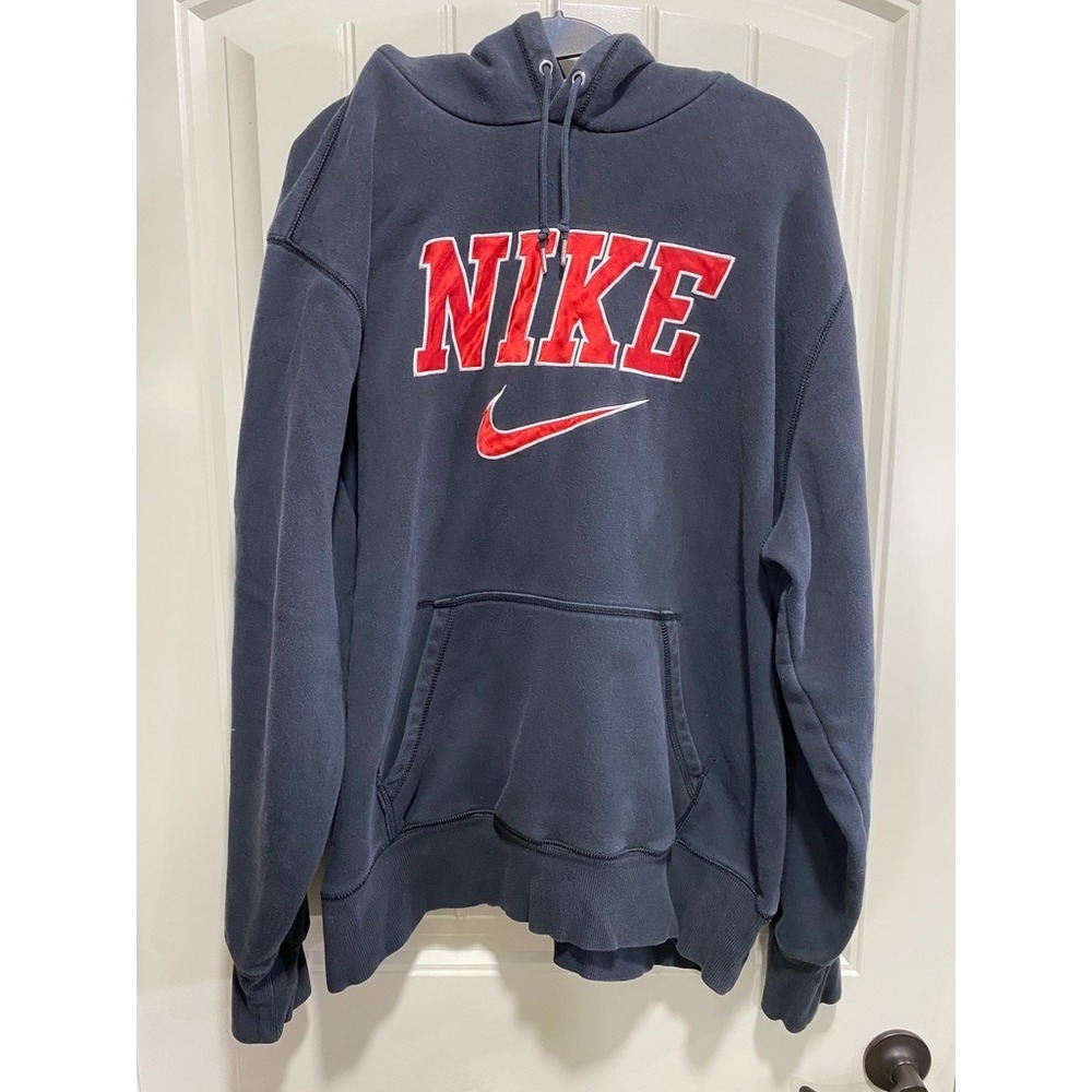 Nike Sweartshirt Mens XXL Pullover Hoodie Black Athletic Spellout Gym Workout